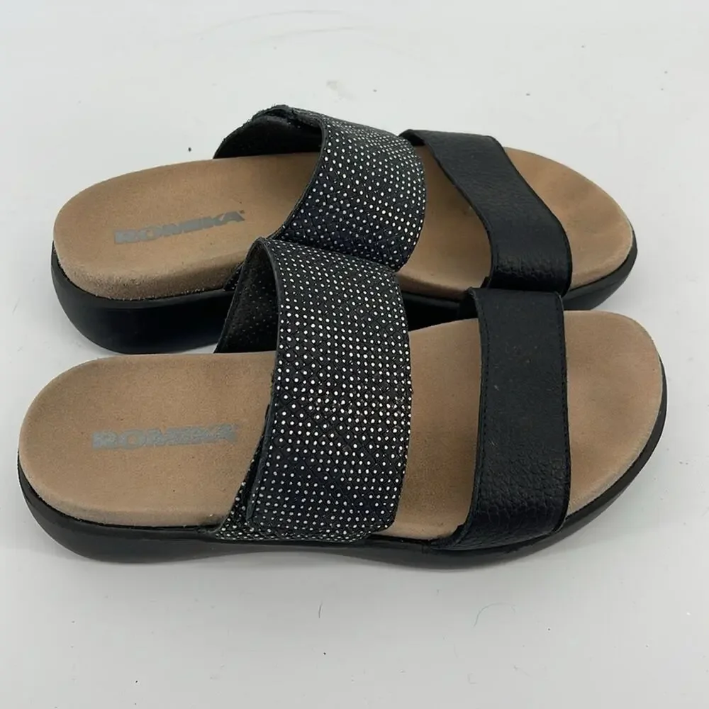 NWOT Romika Borneo leather two strap comfort slide sandals sz 38